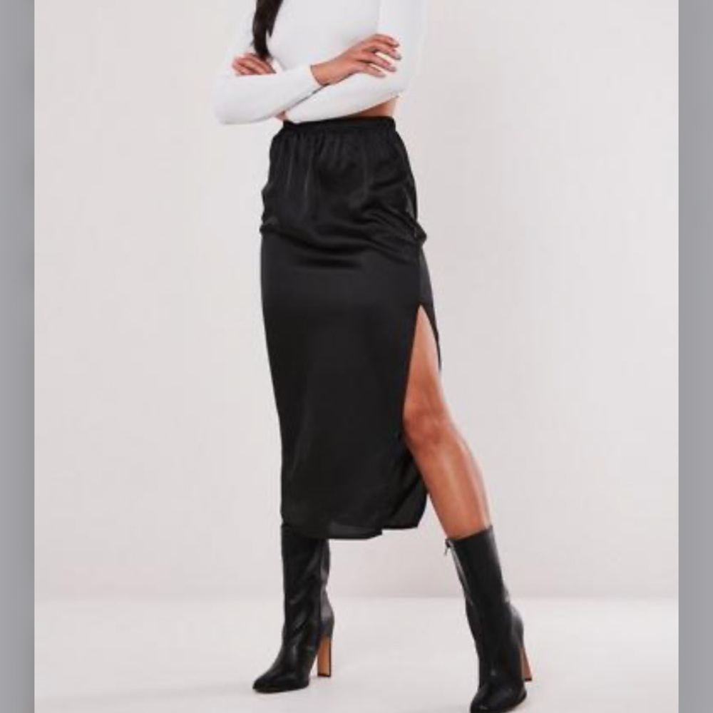 Black Satin Skirt